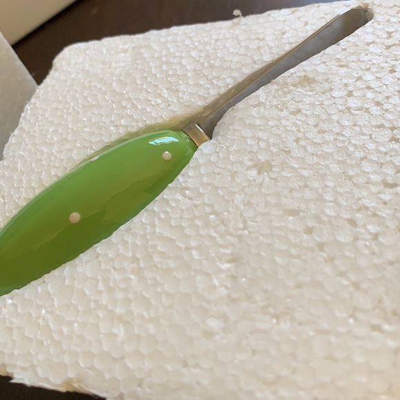 🎄GREAT HOSTESS GIFT Small serving bowl. New in box. Includes spreader. Green. - Picture 5 of 9